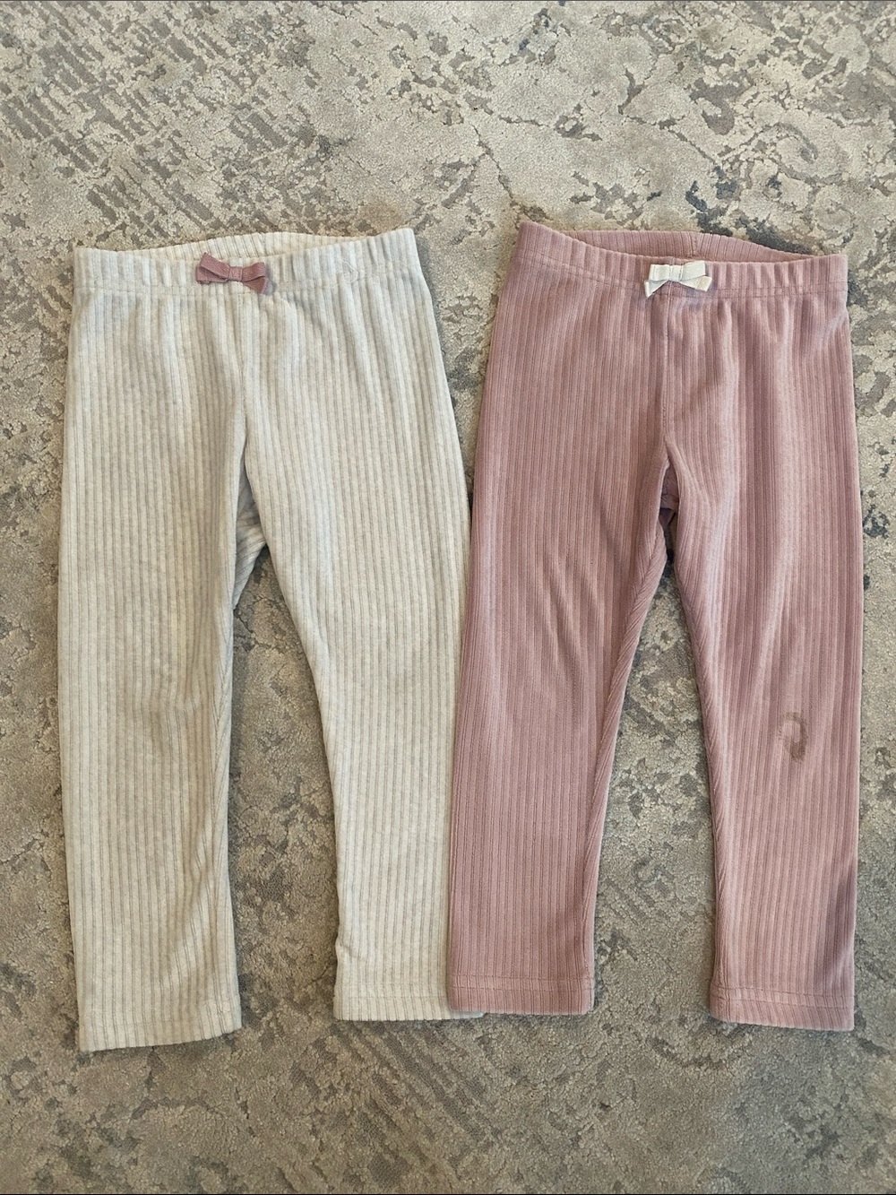 Carter’s Cozy Ribbed Leggings 2-Pack Pink & Cream